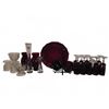 Image 1 : Red Glass Tableware and Clear Glass Bowls and Vases