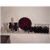 Image 2 : Red Glass Tableware and Clear Glass Bowls and Vases