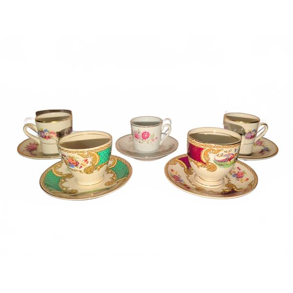 Five Mini Tea Cups and Saucers, Simpsons and Made in China