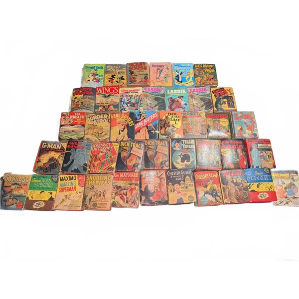Vintage Comic and Story Books Including Donald Duck, Lassie, Superman