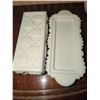 Image 10 : Amber Pressed Glass Serving Pieces and White Milk Glass Kitchen Assortment