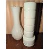 Image 11 : Amber Pressed Glass Serving Pieces and White Milk Glass Kitchen Assortment