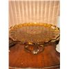 Image 5 : Amber Pressed Glass Serving Pieces and White Milk Glass Kitchen Assortment