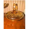 Image 7 : Amber Pressed Glass Serving Pieces and White Milk Glass Kitchen Assortment