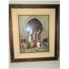 Image 7 : Decor Lot with Breyer Horse, Amber Glass Decanter, Framed Print, Copper Bowls