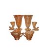 Image 1 : Seven-Piece Pink Depression Glass Set with Floral and Ribbed Patterns