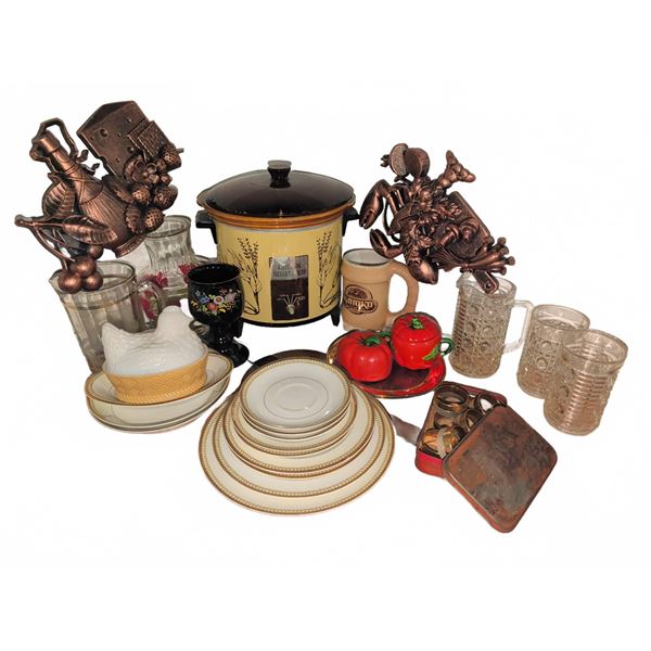 Kitchenware Including Haviland & Co Limoges China, Crockpot, and Glassware