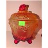 Image 3 : Art Glass Vases, Covered Candy Dish, and Iridescent Glass Creamer