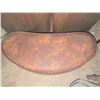Image 10 : Carved Wood Framed Mirror, Two Wooden Jewelry Boxes, and Oval Upholstered Ottoman on Casters
