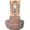 Image 1 : Carved Wood Framed Mirror, Two Wooden Jewelry Boxes, and Oval Upholstered Ottoman on Casters