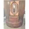 Image 2 : Carved Wood Framed Mirror, Two Wooden Jewelry Boxes, and Oval Upholstered Ottoman on Casters