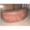 Image 8 : Carved Wood Framed Mirror, Two Wooden Jewelry Boxes, and Oval Upholstered Ottoman on Casters