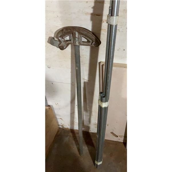 Metal Conduit Bender and Set of Metal Pipes