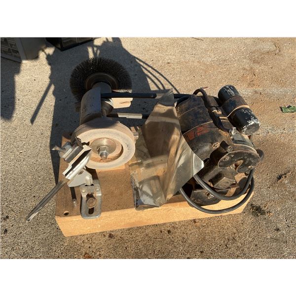 McKinnon Industries Bench Grinder with Wire Wheel and Tool Rest, 110V, Type4