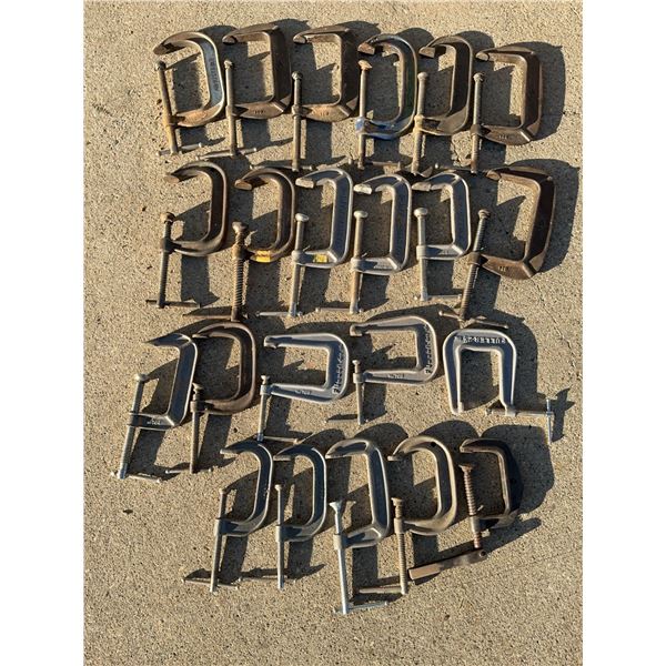 Steel C-Clamps by Fuller and Others, Set of 22