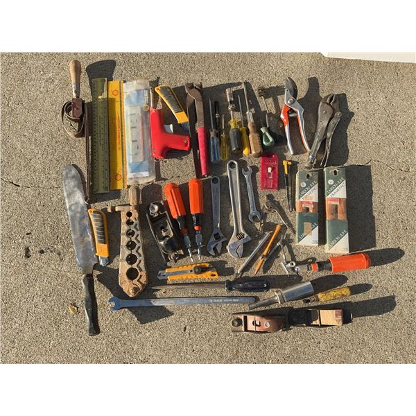 Hand Tools Including Screwdrivers, Wrenches, Pliers, and Measuring Tools
