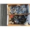 Image 2 : 6 Boxes Assorted Metal Hardware, Casters, Plumbing Fittings, Hinges