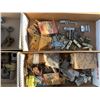 Image 5 : 6 Boxes Assorted Metal Hardware, Casters, Plumbing Fittings, Hinges