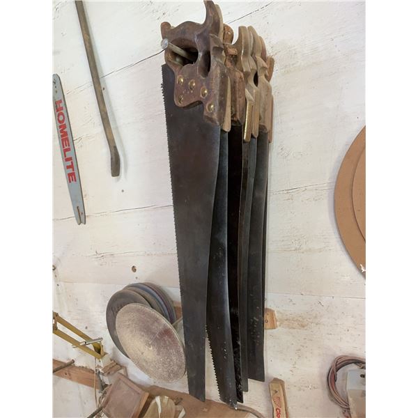 8 Hand Saws, 2 Aerators, Crowbar, and 8 Grinding Wheels