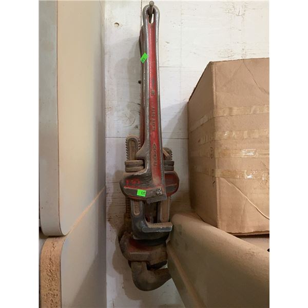 4 Heavy-Duty Pipe Wrenches, Red Finish
