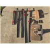 Image 1 : 5 Bar Clamps, Wood Clamp, Bench Vise, and Assorted Metal Clamps