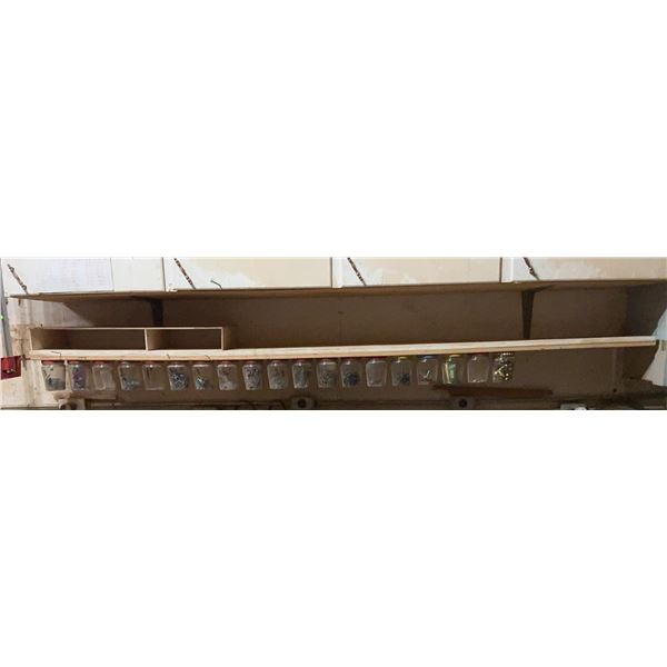 Wall-Mounted Workshop Organizer Shelf With Glass Jar Storage