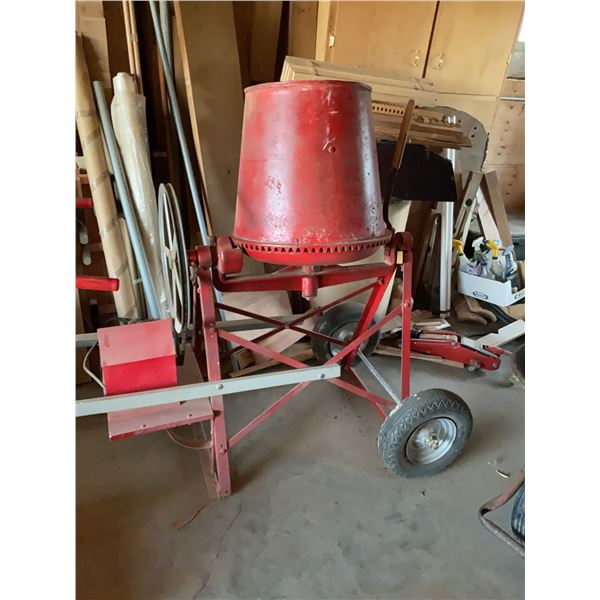 Canadian General Electric Electric Cement Mixer With Steel Drum and Wheels