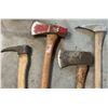 Image 2 : 6 Assorted Axes and Sledgehammer with Wood Handles