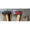 Image 3 : 6 Assorted Axes and Sledgehammer with Wood Handles