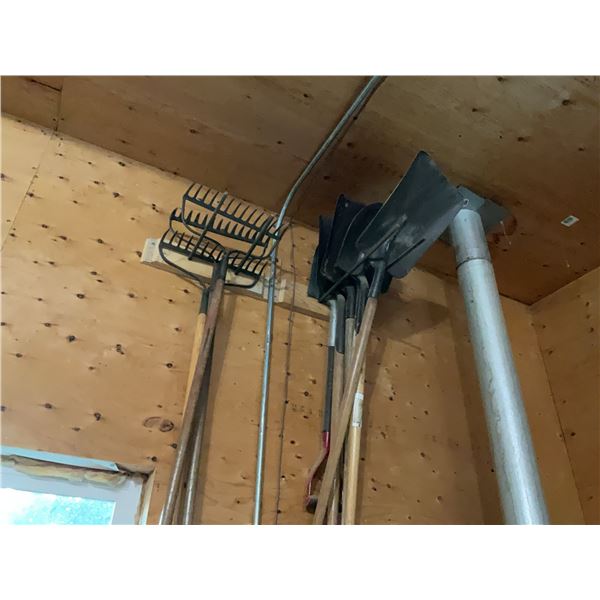 Rakes and Shovels with Wooden Handles