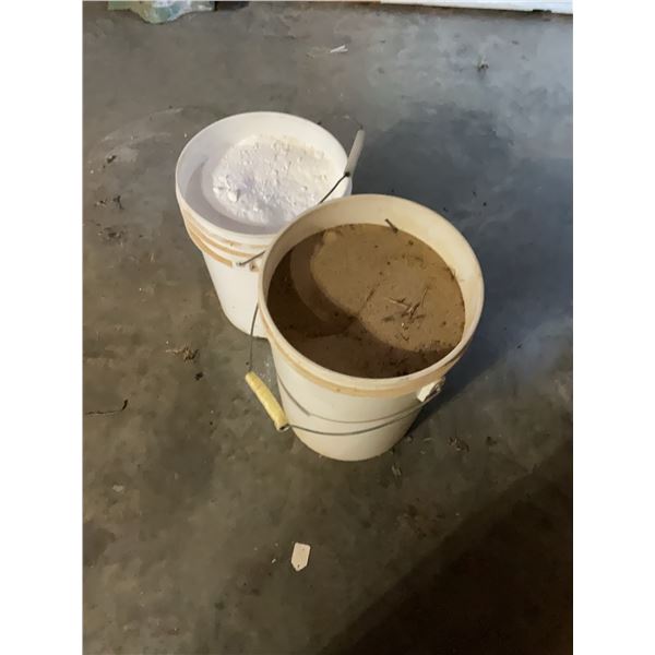 Bucket of Clean Sand and Bucket of Chalk in 5 Gallon Buckets