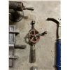 Image 10 : Metal Hand Tools Including Pullers, Pipe Cutter, Drill, Clamps, and Parts