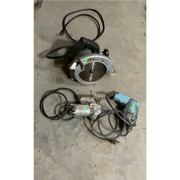 Black & Decker Power Tool Lot: Circular Saw, Jigsaw, and Drill