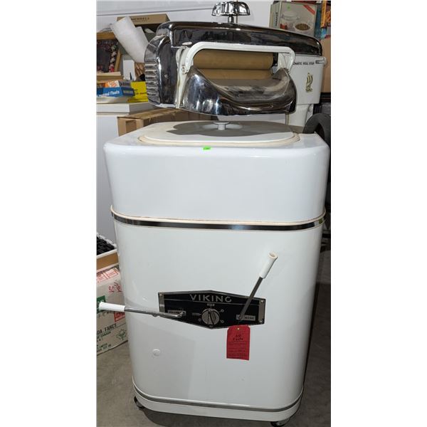 Viking Washing Machine with Automatic Roll Stop and Manual Controls