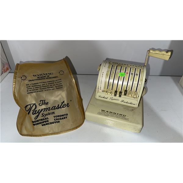 Paymaster System Check Writer Imprinter with Protective Cover