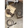 Image 3 : Film Reel with Stand, Two Brown Glass Jugs and Electric Grinder Base with Cords