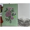 Image 3 : Decorative Items: Pair of Glass Table Lamp Bases, Art, Crystal Bowl, Hangers