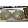 Image 2 : Vintage Lamp Parts with Frosted Glass Shades and Metal Fixtures