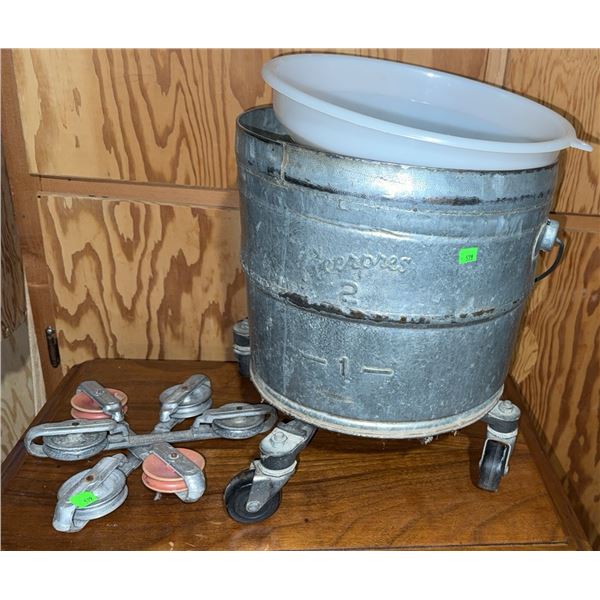 Eberhard Faber Everpres 2 Galvanized Ice Cream Freezer With Metal Dolly Stand