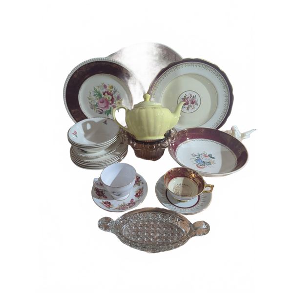 English Fine China and Glass Serving Set, Paragon, Johnson Bros, Midwinter