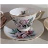 Image 4 : English Bone China Tea Cups and Saucers, 7 Pairs, Mixed Brands