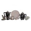Image 1 : Coffee Percolators, Glass Plate, Candleholder, Tea Set and Glass Cups