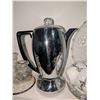 Image 4 : Coffee Percolators, Glass Plate, Candleholder, Tea Set and Glass Cups