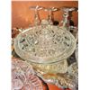 Image 4 : Pressed Glassware and Crystal Tableware with Silver-Tone Serving Tray
