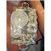 Image 6 : Pressed Glassware and Crystal Tableware with Silver-Tone Serving Tray