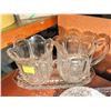 Image 9 : Pressed Glassware and Crystal Tableware with Silver-Tone Serving Tray