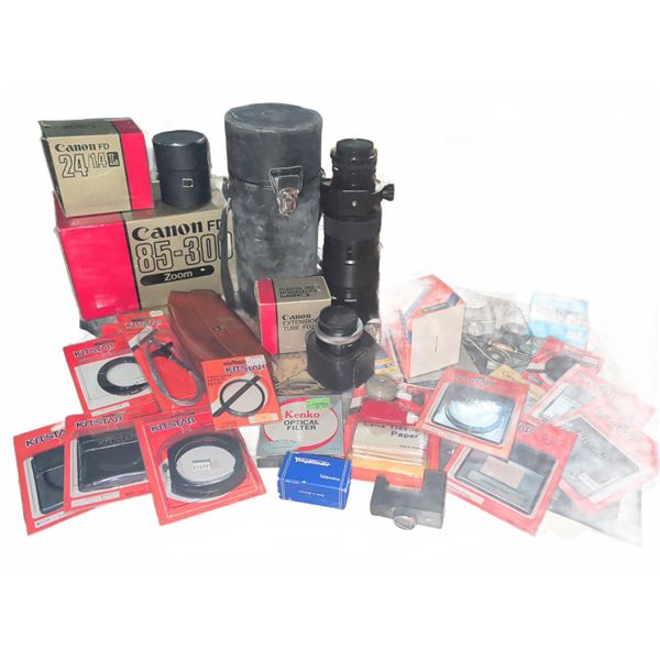 Canon FD Lenses 24mm f/1.4L, 85-300mm Zoom, Filters, Accessories Bundle