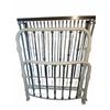 Image 1 : Brass and White Painted Metal Bed Frame with Ornate Fleur-de-Lis Detailing