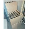 Image 2 : 48 Clear Glass Bottles with Black Caps in Wooden Storage Crates