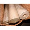 Image 5 : Vintage Wall Paper w/ Woven Straw Tote & 2 Straw Hats
